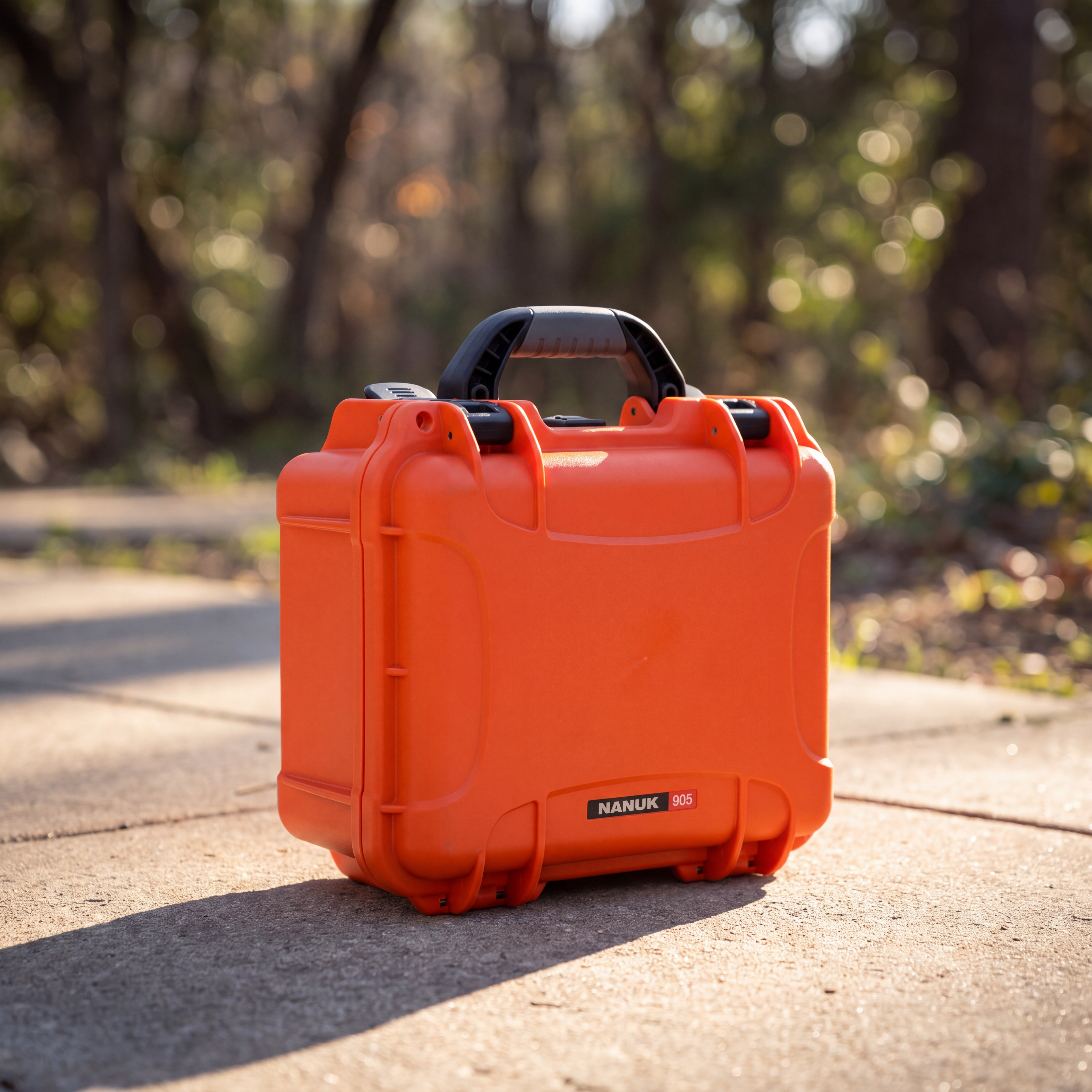 Orange NANUK 905 compact case with cubed foam